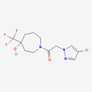 2-(4-Bromopyrazol-1-yl)-1-[4-hydroxy-4-(trifluoromethyl)azepan-1-yl]ethanone