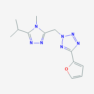 5-(Furan-2-yl)-2-[(4-methyl-5-propan-2-yl-1,2,4-triazol-3-yl)methyl]tetrazole