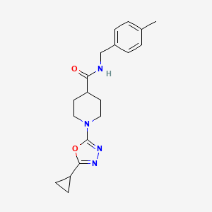 1-(5-cyclopropyl-1,3,4-oxadiazol-2-yl)-N-[(4-methylphenyl)methyl]piperidine-4-carboxamide