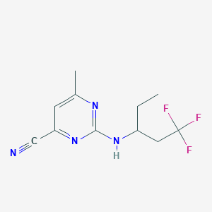 6-Methyl-2-(1,1,1-trifluoropentan-3-ylamino)pyrimidine-4-carbonitrile