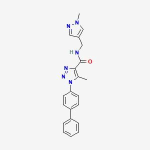 5-methyl-N-[(1-methylpyrazol-4-yl)methyl]-1-(4-phenylphenyl)triazole-4-carboxamide