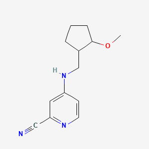 molecular formula C13H17N3O B7059970 4-[(2-Methoxycyclopentyl)methylamino]pyridine-2-carbonitrile 