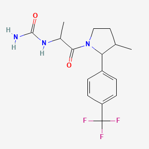 [1-[3-Methyl-2-[4-(trifluoromethyl)phenyl]pyrrolidin-1-yl]-1-oxopropan-2-yl]urea