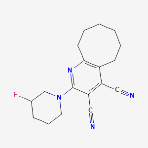 2-(3-Fluoropiperidin-1-yl)-5,6,7,8,9,10-hexahydrocycloocta[b]pyridine-3,4-dicarbonitrile