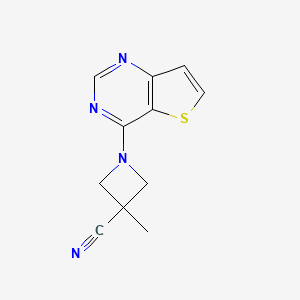 3-Methyl-1-thieno[3,2-d]pyrimidin-4-ylazetidine-3-carbonitrile