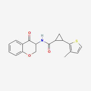 2-(3-methylthiophen-2-yl)-N-(4-oxo-2,3-dihydrochromen-3-yl)cyclopropane-1-carboxamide