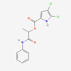 molecular formula C14H12Cl2N2O3 B7060131 (1-anilino-1-oxopropan-2-yl) 4,5-dichloro-1H-pyrrole-2-carboxylate 