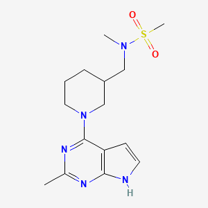 N-methyl-N-[[1-(2-methyl-7H-pyrrolo[2,3-d]pyrimidin-4-yl)piperidin-3-yl]methyl]methanesulfonamide