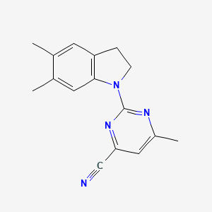 2-(5,6-Dimethyl-2,3-dihydroindol-1-yl)-6-methylpyrimidine-4-carbonitrile