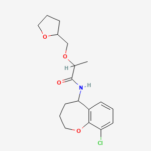 N-(9-chloro-2,3,4,5-tetrahydro-1-benzoxepin-5-yl)-2-(oxolan-2-ylmethoxy)propanamide