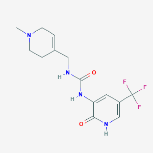 molecular formula C14H17F3N4O2 B7060198 1-[(1-methyl-3,6-dihydro-2H-pyridin-4-yl)methyl]-3-[2-oxo-5-(trifluoromethyl)-1H-pyridin-3-yl]urea 