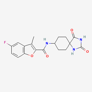 molecular formula C18H18FN3O4 B7060216 N-(2,4-dioxo-1,3-diazaspiro[4.5]decan-8-yl)-5-fluoro-3-methyl-1-benzofuran-2-carboxamide 