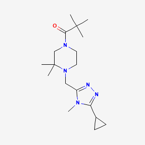 1-[4-[(5-Cyclopropyl-4-methyl-1,2,4-triazol-3-yl)methyl]-3,3-dimethylpiperazin-1-yl]-2,2-dimethylpropan-1-one