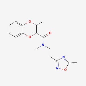 molecular formula C16H19N3O4 B7060251 N,2-dimethyl-N-[2-(5-methyl-1,2,4-oxadiazol-3-yl)ethyl]-2,3-dihydro-1,4-benzodioxine-3-carboxamide 