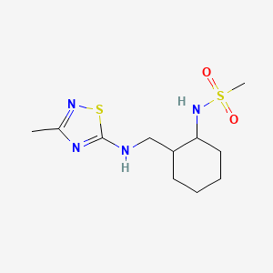 molecular formula C11H20N4O2S2 B7060285 N-[2-[[(3-methyl-1,2,4-thiadiazol-5-yl)amino]methyl]cyclohexyl]methanesulfonamide 