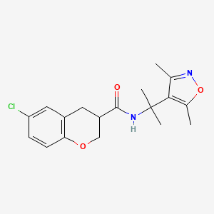 6-chloro-N-[2-(3,5-dimethyl-1,2-oxazol-4-yl)propan-2-yl]-3,4-dihydro-2H-chromene-3-carboxamide