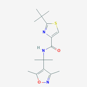 2-tert-butyl-N-[2-(3,5-dimethyl-1,2-oxazol-4-yl)propan-2-yl]-1,3-thiazole-4-carboxamide