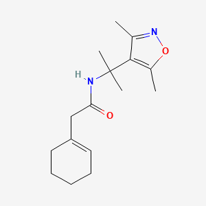 2-(cyclohexen-1-yl)-N-[2-(3,5-dimethyl-1,2-oxazol-4-yl)propan-2-yl]acetamide