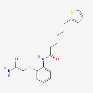 N-[2-(2-amino-2-oxoethyl)sulfanylphenyl]-6-thiophen-2-ylhexanamide