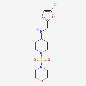 molecular formula C14H22ClN3O4S B7060388 N-[(5-chlorofuran-2-yl)methyl]-1-morpholin-4-ylsulfonylpiperidin-4-amine 