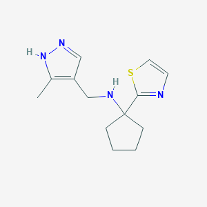 N-[(5-methyl-1H-pyrazol-4-yl)methyl]-1-(1,3-thiazol-2-yl)cyclopentan-1-amine