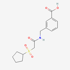 3-[[(2-Cyclopentylsulfonylacetyl)amino]methyl]benzoic acid