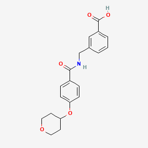 3-[[[4-(Oxan-4-yloxy)benzoyl]amino]methyl]benzoic acid