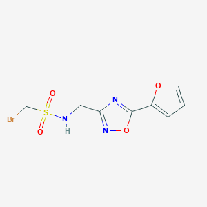 1-bromo-N-[[5-(furan-2-yl)-1,2,4-oxadiazol-3-yl]methyl]methanesulfonamide