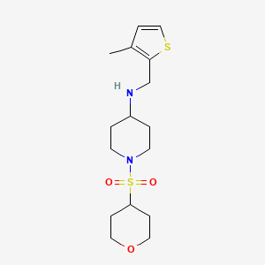 N-[(3-methylthiophen-2-yl)methyl]-1-(oxan-4-ylsulfonyl)piperidin-4-amine