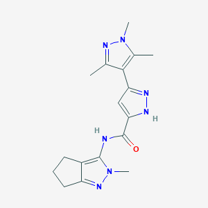 N-(2-methyl-5,6-dihydro-4H-cyclopenta[c]pyrazol-3-yl)-3-(1,3,5-trimethylpyrazol-4-yl)-1H-pyrazole-5-carboxamide