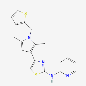 4-[2,5-dimethyl-1-(thiophen-2-ylmethyl)pyrrol-3-yl]-N-pyridin-2-yl-1,3-thiazol-2-amine