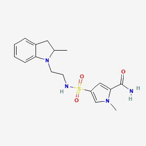 1-Methyl-4-[2-(2-methyl-2,3-dihydroindol-1-yl)ethylsulfamoyl]pyrrole-2-carboxamide