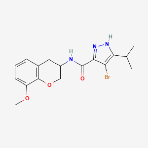 4-bromo-N-(8-methoxy-3,4-dihydro-2H-chromen-3-yl)-5-propan-2-yl-1H-pyrazole-3-carboxamide