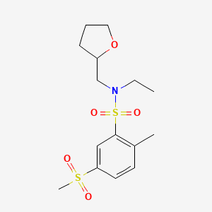 N-ethyl-2-methyl-5-methylsulfonyl-N-(oxolan-2-ylmethyl)benzenesulfonamide