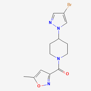 [4-(4-Bromopyrazol-1-yl)piperidin-1-yl]-(5-methyl-1,2-oxazol-3-yl)methanone