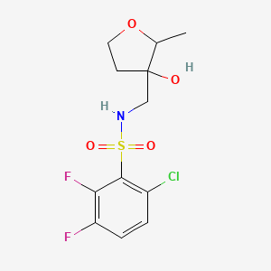 6-chloro-2,3-difluoro-N-[(3-hydroxy-2-methyloxolan-3-yl)methyl]benzenesulfonamide