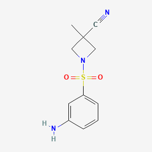 1-(3-Aminophenyl)sulfonyl-3-methylazetidine-3-carbonitrile