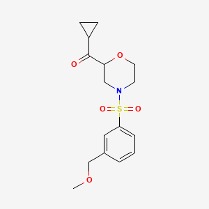 molecular formula C16H21NO5S B7060628 Cyclopropyl-[4-[3-(methoxymethyl)phenyl]sulfonylmorpholin-2-yl]methanone 