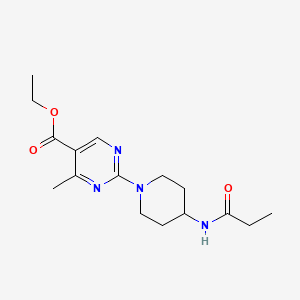 molecular formula C16H24N4O3 B7061593 Ethyl 4-methyl-2-[4-(propanoylamino)piperidin-1-yl]pyrimidine-5-carboxylate 