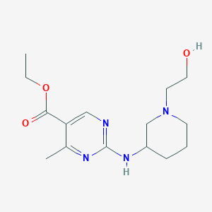 molecular formula C15H24N4O3 B7061637 Ethyl 2-[[1-(2-hydroxyethyl)piperidin-3-yl]amino]-4-methylpyrimidine-5-carboxylate 