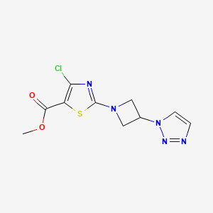 molecular formula C10H10ClN5O2S B7062651 Methyl 4-chloro-2-[3-(triazol-1-yl)azetidin-1-yl]-1,3-thiazole-5-carboxylate 