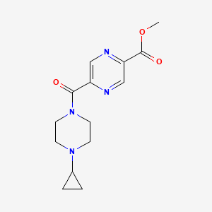 molecular formula C14H18N4O3 B7062750 Methyl 5-(4-cyclopropylpiperazine-1-carbonyl)pyrazine-2-carboxylate 