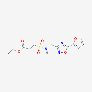 molecular formula C12H15N3O6S B7064421 Ethyl 3-[[5-(furan-2-yl)-1,2,4-oxadiazol-3-yl]methylsulfamoyl]propanoate 