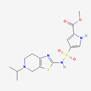 molecular formula C15H20N4O4S2 B7064777 methyl 4-[(5-propan-2-yl-6,7-dihydro-4H-[1,3]thiazolo[5,4-c]pyridin-2-yl)sulfamoyl]-1H-pyrrole-2-carboxylate 