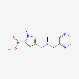 molecular formula C14H18N4O2 B7065977 Methyl 1-methyl-4-[[methyl(pyrazin-2-ylmethyl)amino]methyl]pyrrole-2-carboxylate 