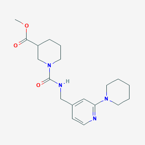 molecular formula C19H28N4O3 B7066530 Methyl 1-[(2-piperidin-1-ylpyridin-4-yl)methylcarbamoyl]piperidine-3-carboxylate 