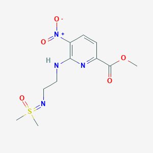 molecular formula C11H16N4O5S B7067203 Methyl 6-[2-[[dimethyl(oxo)-lambda6-sulfanylidene]amino]ethylamino]-5-nitropyridine-2-carboxylate 