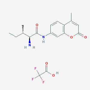 molecular formula C18H21F3N2O5 B070696 L-异亮氨酸-7-酰胺-4-甲基香豆素三氟乙酸盐 CAS No. 191723-68-9