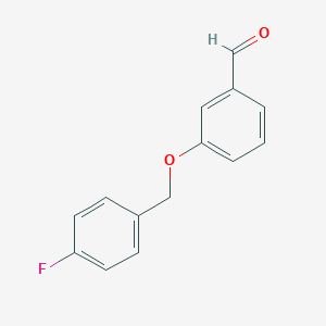 molecular formula C14H11FO2 B070719 3-[(4-氟苄基)氧基]苯甲醛 CAS No. 168084-96-6