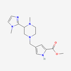 molecular formula C16H23N5O2 B7074133 methyl 4-[[4-methyl-3-(1-methylimidazol-2-yl)piperazin-1-yl]methyl]-1H-pyrrole-2-carboxylate 